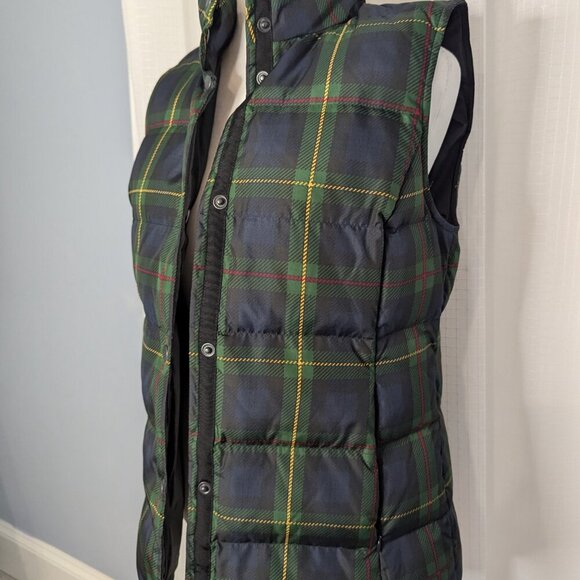 J.Jill Down Vest Jacket in Classic Plaid Design, Size XS - Picture 6 of 8
